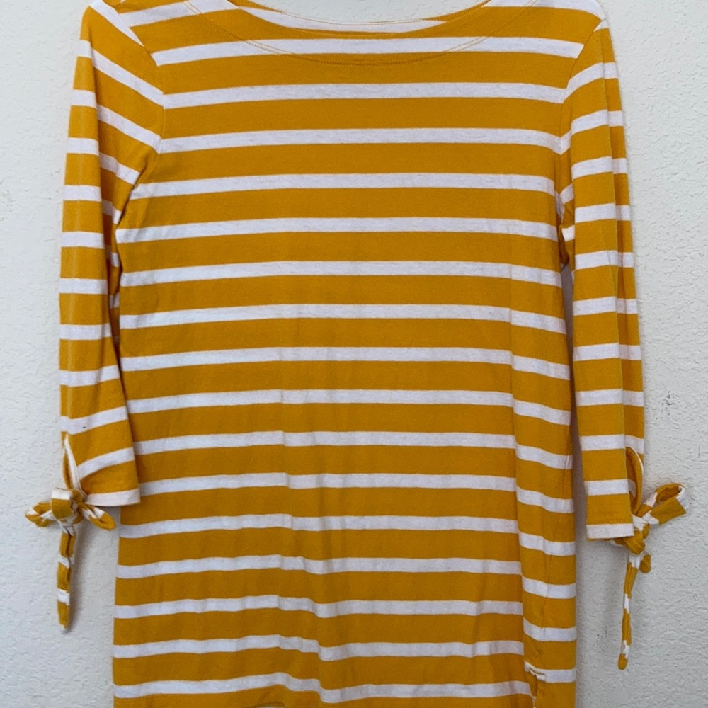 Yellow and white stripe shirt with bows